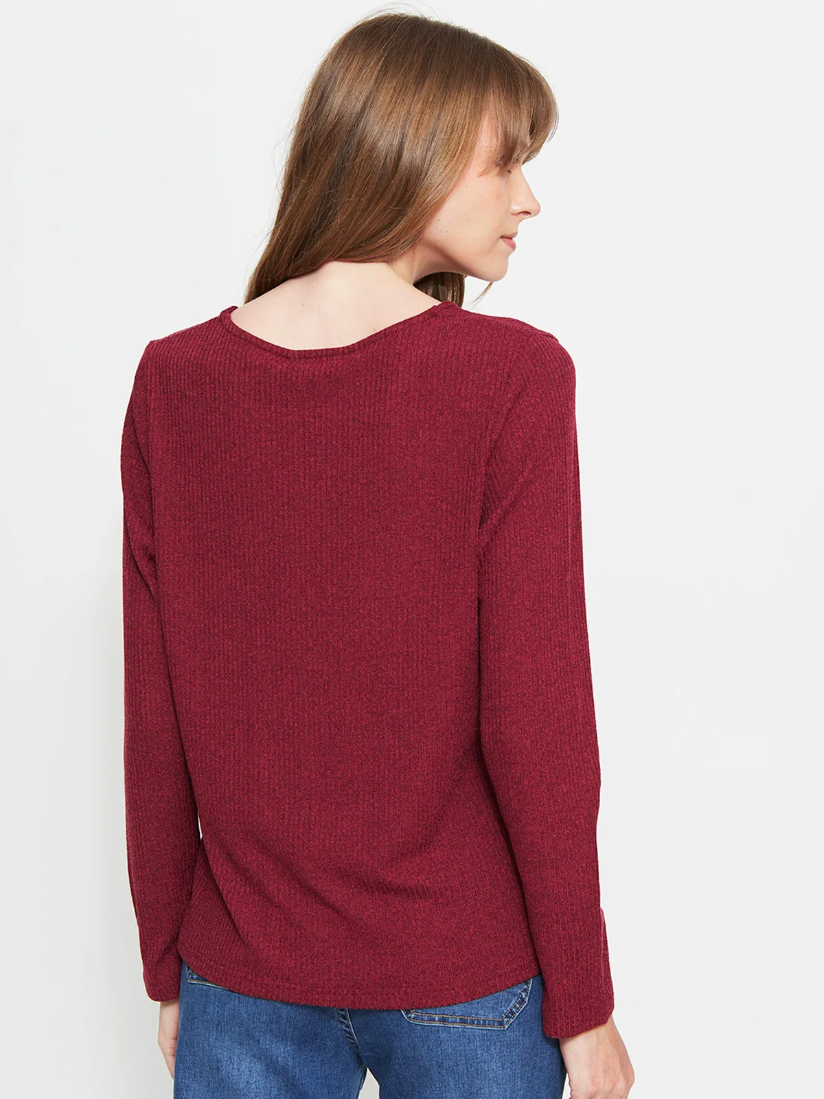 POLERA MUJER AZIZ MANGA LARGA BÁSICA - 2