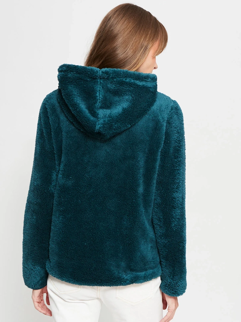 POLERÓN MUJER AZIZ MANGA LARGA SHERPA GORRO - 2