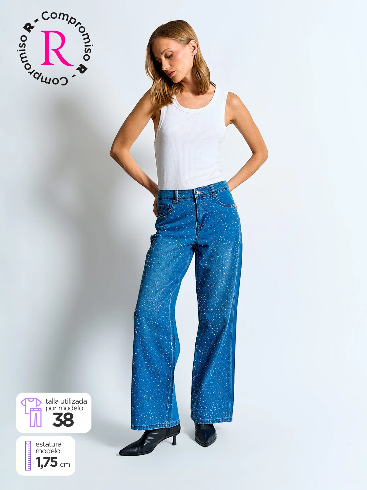 JEANS MUJER MARQUIS ALGODÓN BRILLOS - 1