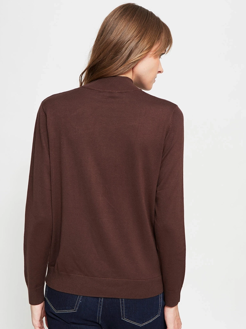 SWEATER MUJER AZIZ CUELLO MOCK BÁSICO - 2