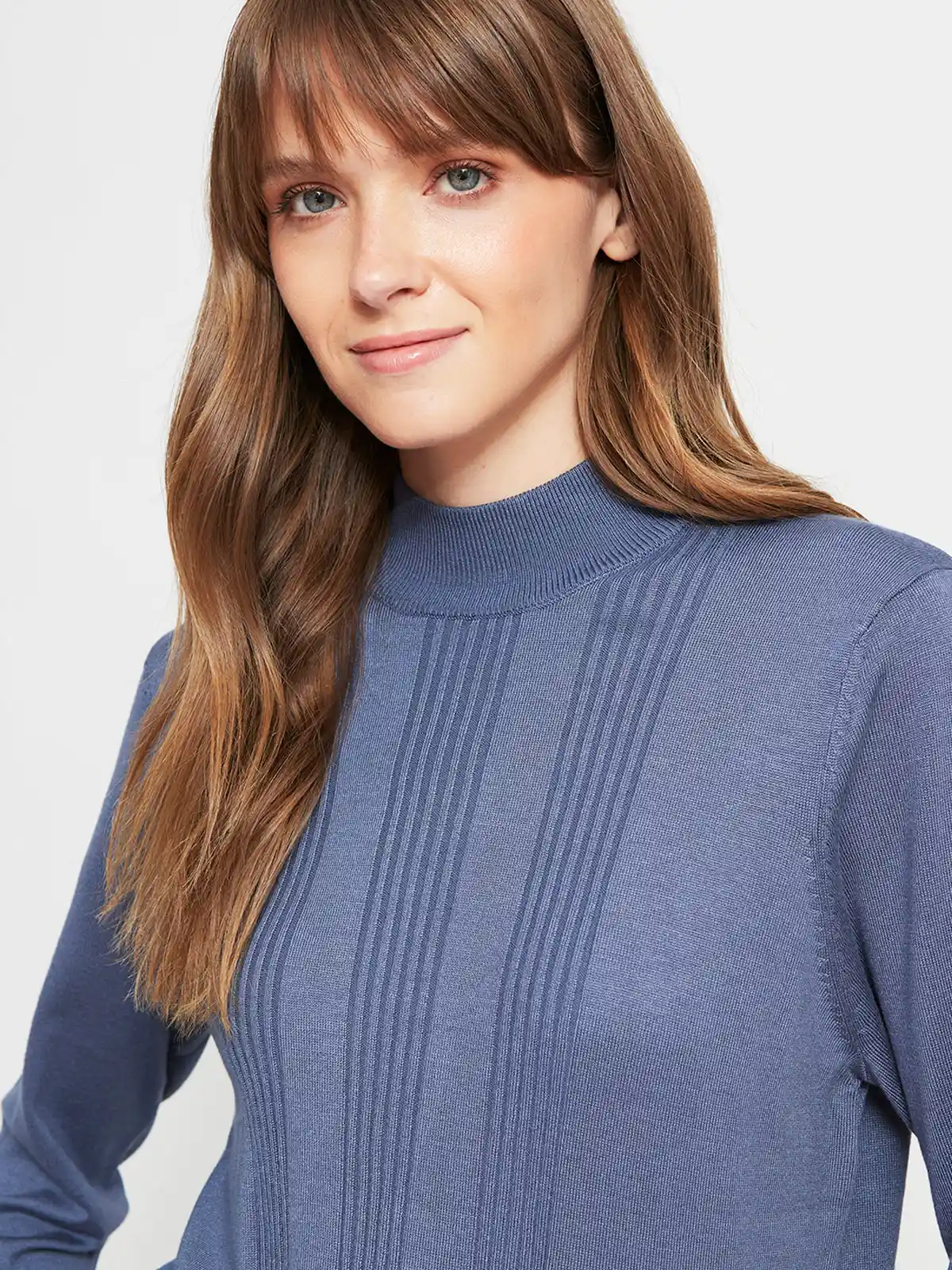SWEATER MUJER AZIZ CUELLO MOCK BÁSICO - 3