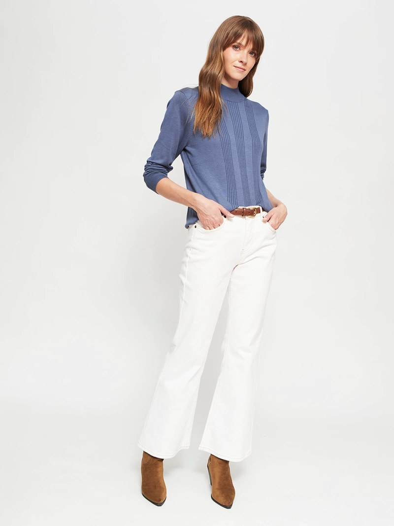 SWEATER MUJER AZIZ CUELLO MOCK BÁSICO - 4