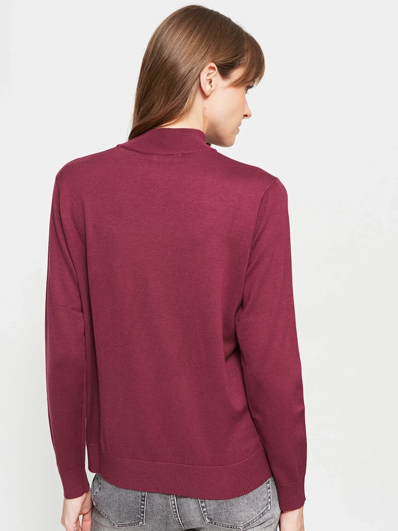 SWEATER MUJER AZIZ CUELLO MOCK BÁSICO - 2