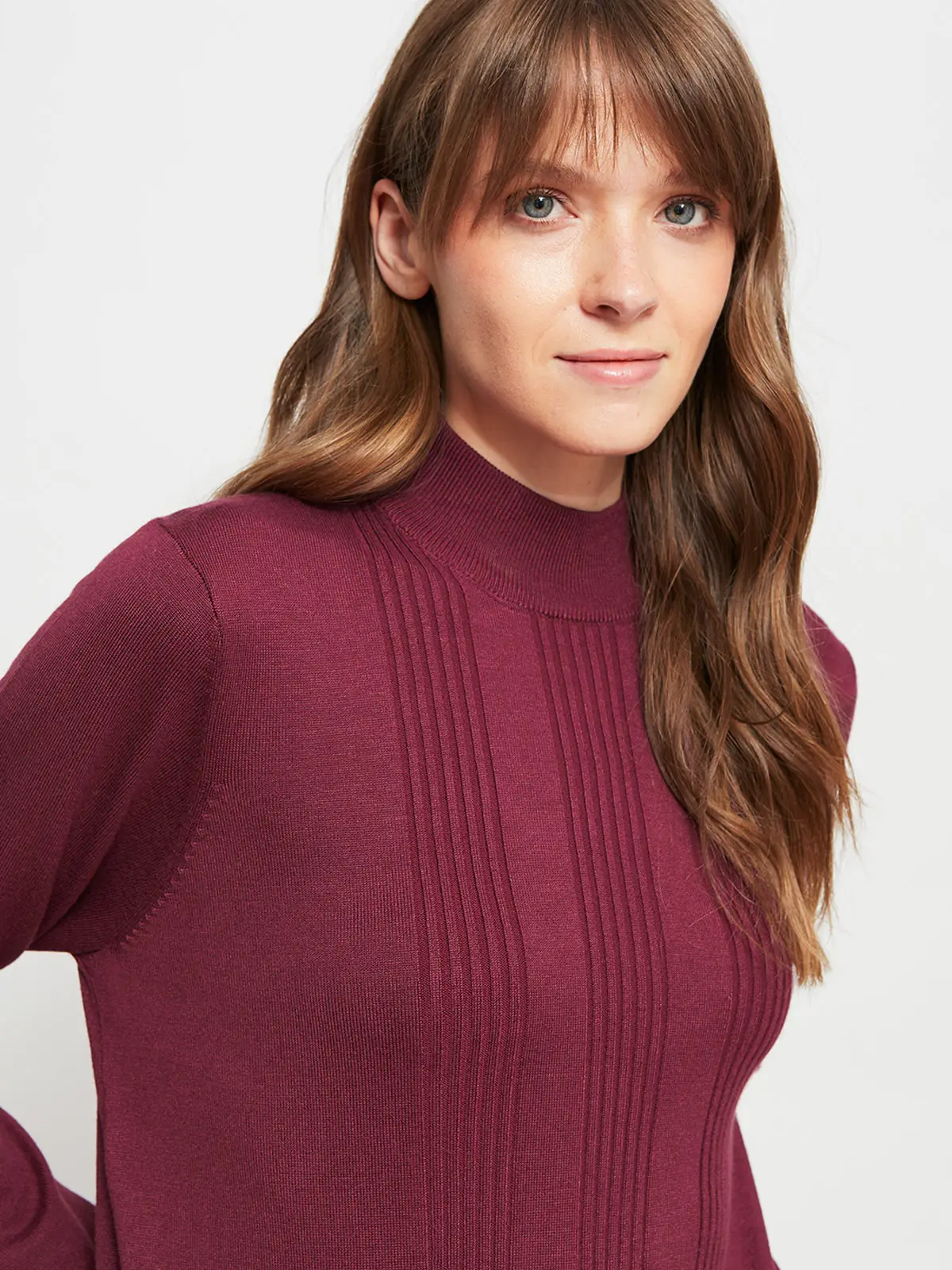 SWEATER MUJER AZIZ CUELLO MOCK BÁSICO - 3