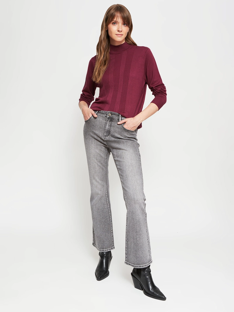 SWEATER MUJER AZIZ CUELLO MOCK BÁSICO - 4