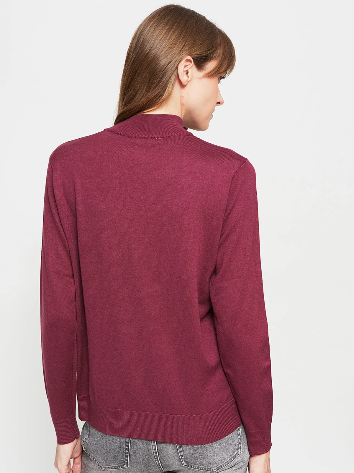 SWEATER MUJER AZIZ CUELLO MOCK BÁSICO - 2