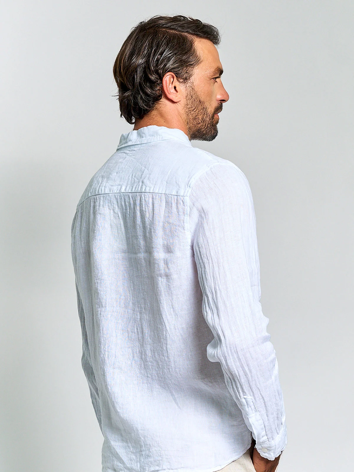 CAMISA HOMBRE SPAVALDI LINO CUELLO CAMISERO MANGA LARGA - 2