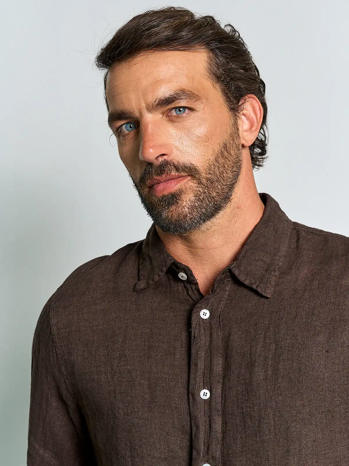 CAMISA HOMBRE SPAVALDI LINO CUELLO CAMISERO MANGA LARGA - 3