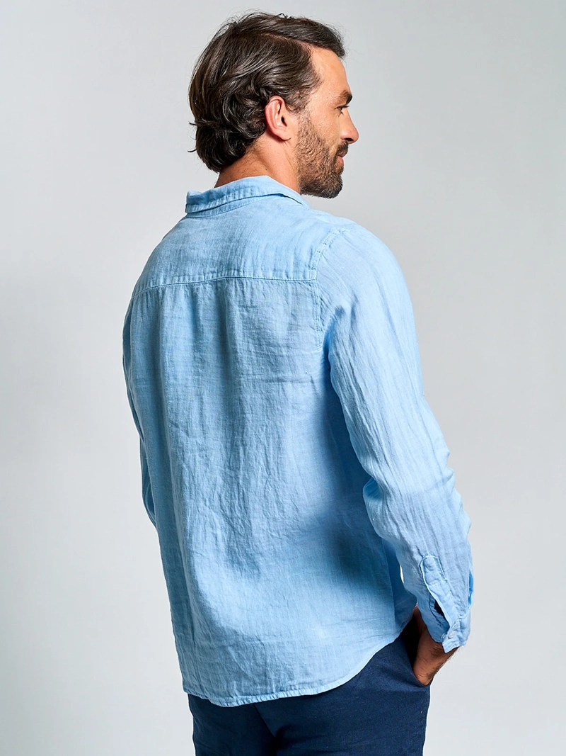 CAMISA HOMBRE SPAVALDI LINO CUELLO CAMISERO MANGA LARGA - 2