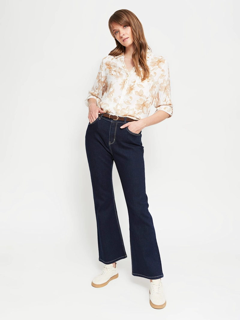 BLUSA MUJER AZIZ MANGA LARGA PRINT VUELOS - 4