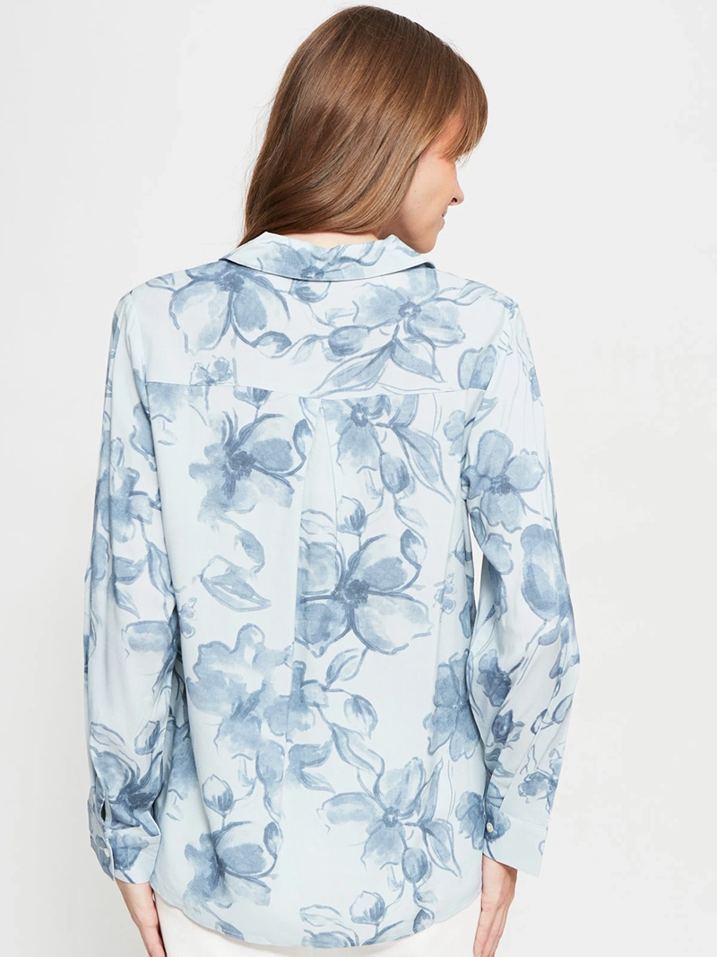 BLUSA MUJER AZIZ MANGA LARGA PRINT VUELOS - 2