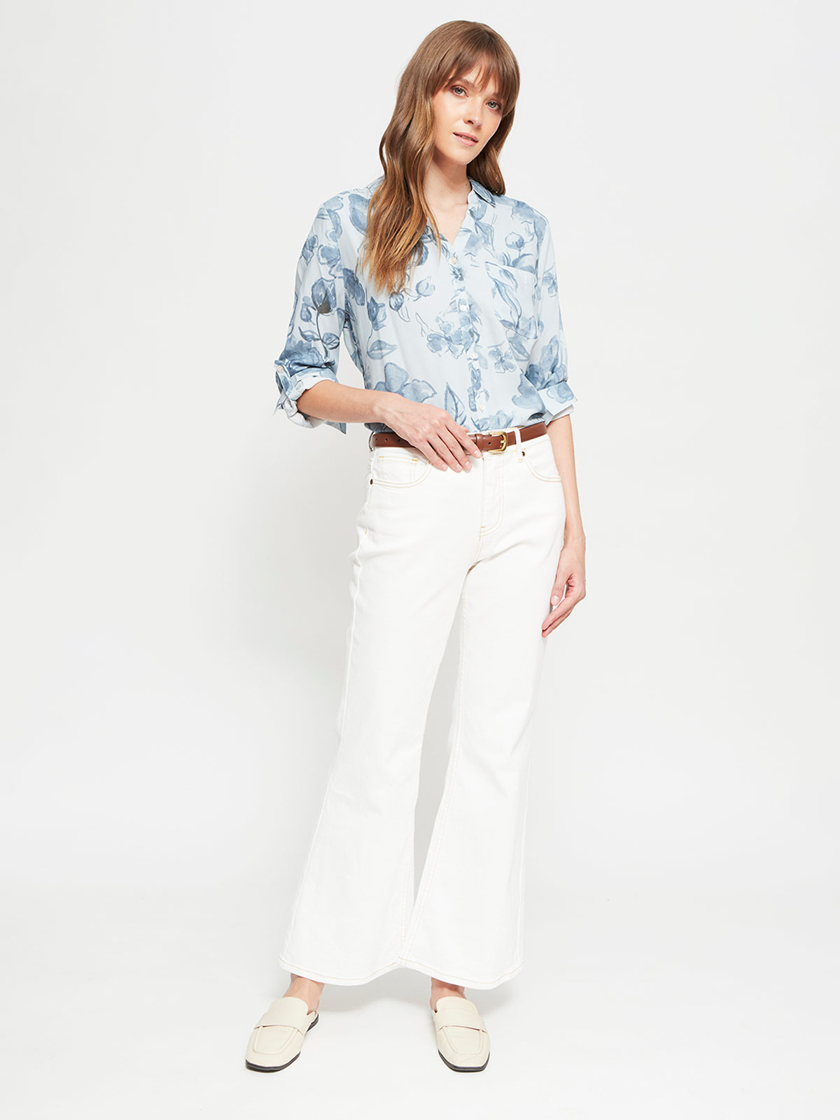 BLUSA MUJER AZIZ MANGA LARGA PRINT VUELOS - 4