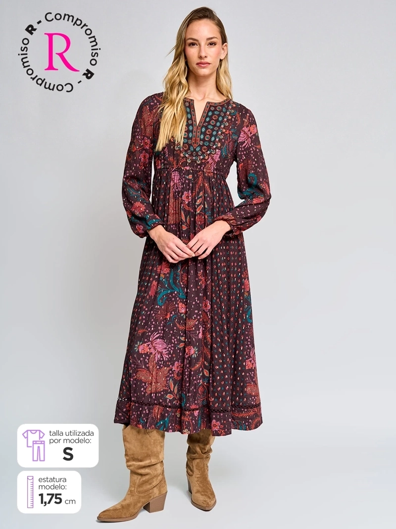 VESTIDO MUJER TATIENNE LARGO ESTAMPADO - 1