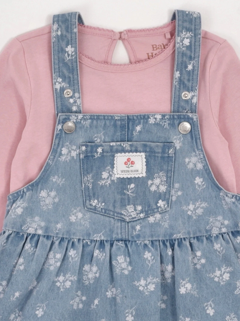 CONJUNTO NIÑA BABY HARVEST JARDINERA Y POLERA - 5