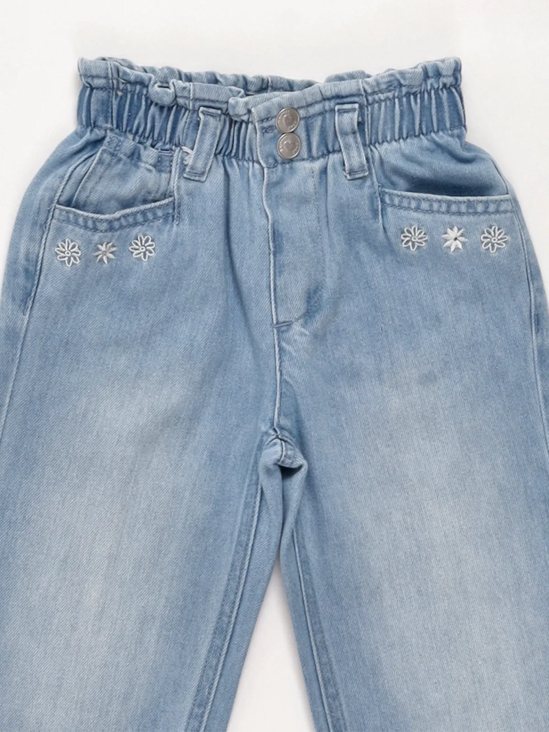 JEANS NIÑA BABY HARVEST WIDE FLORES BORDADAS - 3