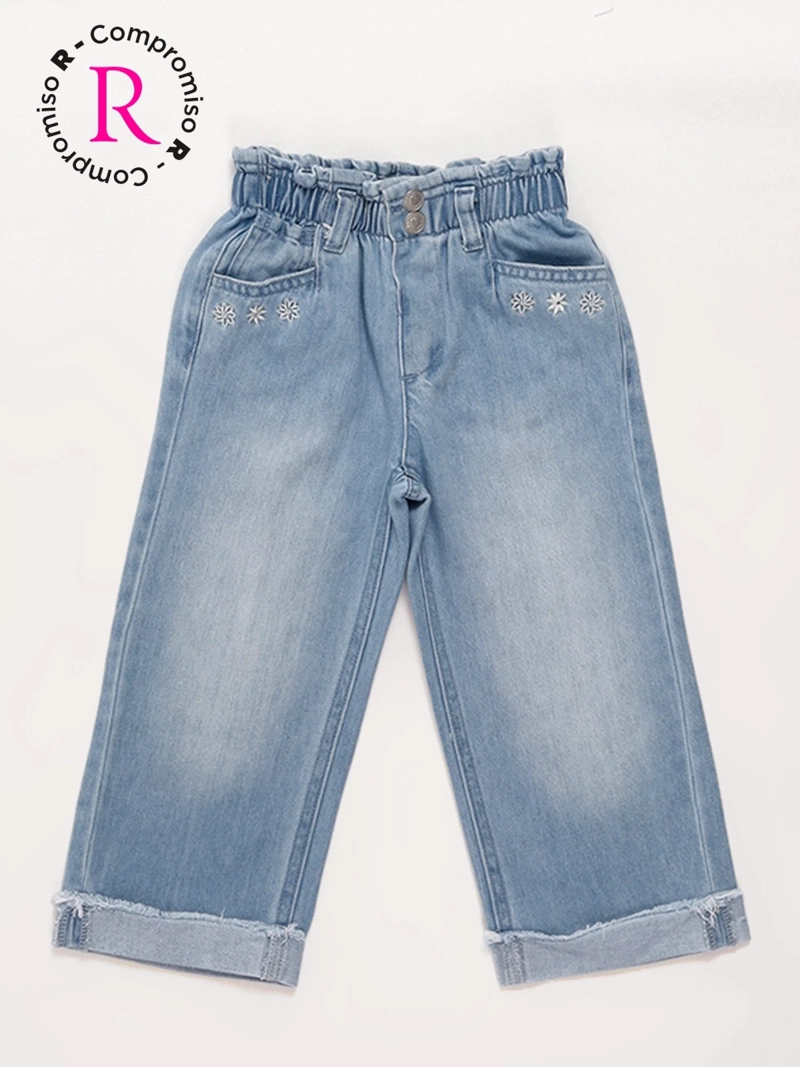 JEANS NIÑA BABY HARVEST WIDE FLORES BORDADAS - 1