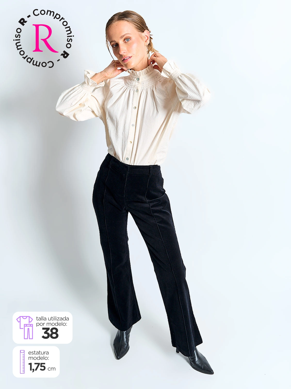 MARQUIS PANTALÓN MUJER MARQUIS ALGODÓN COTELÉ FLARE