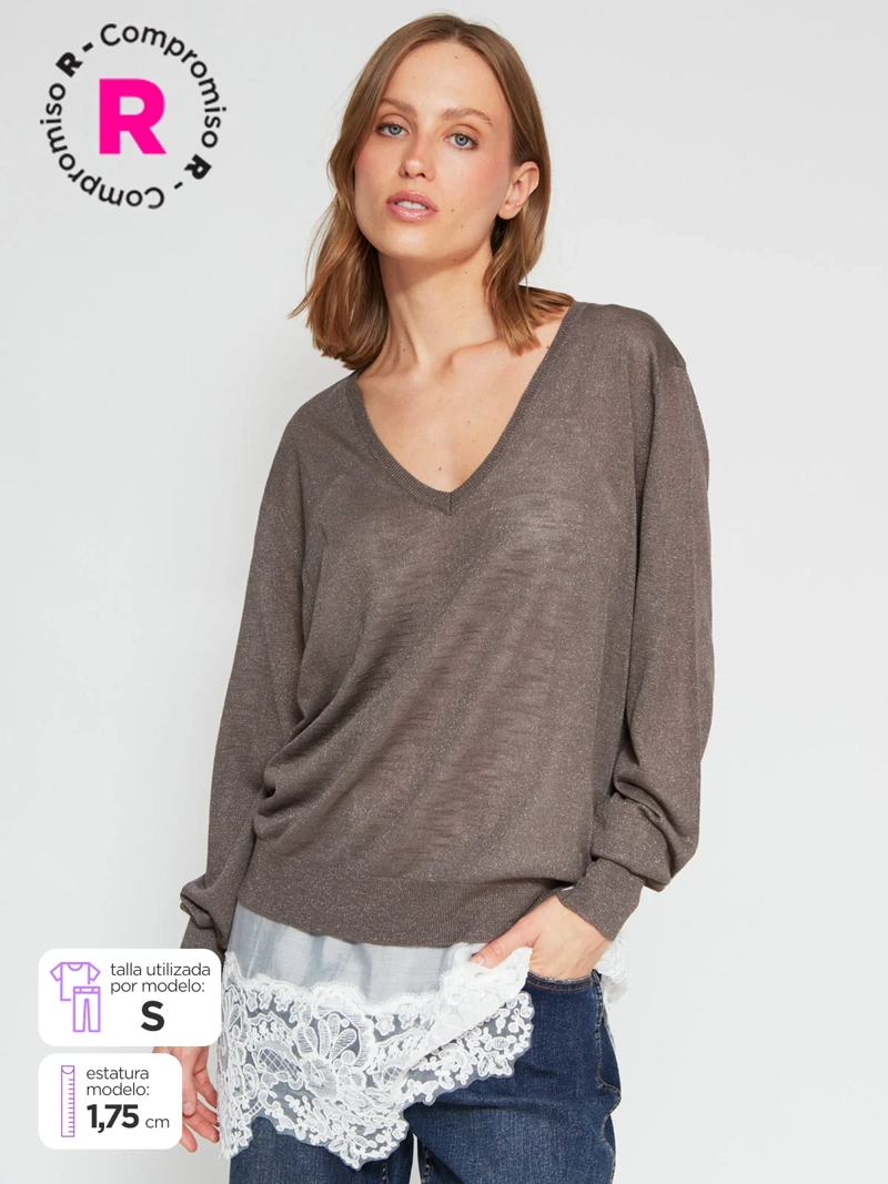 SWEATER MUJER MARQUIS ENCAJE