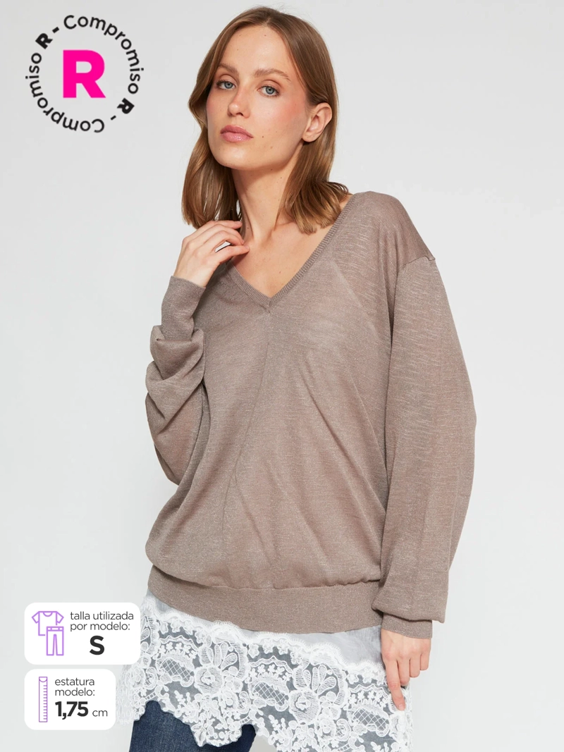 SWEATER MUJER MARQUIS ENCAJE - 1