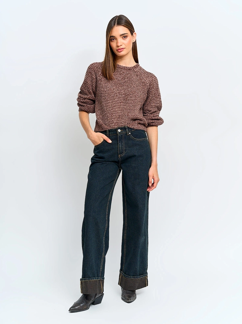 SWEATER MUJER INDEX MANGA LARGA CHENILLE - 4