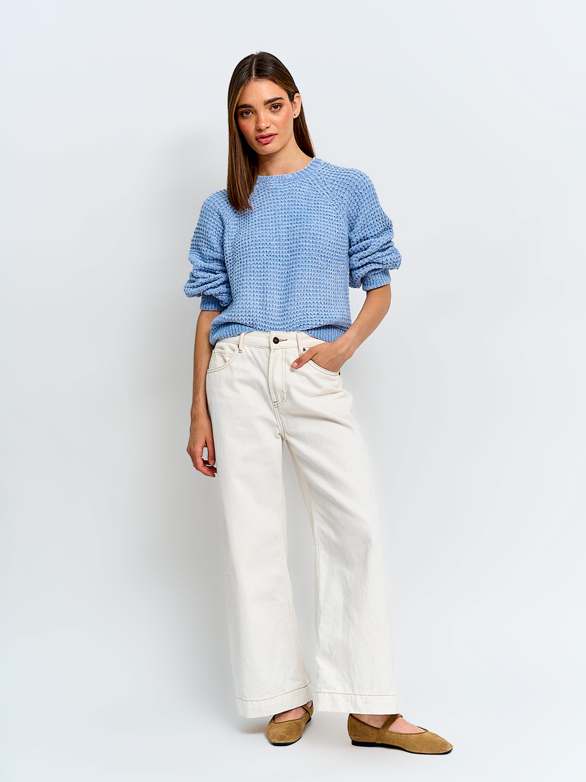 SWEATER MUJER INDEX MANGA LARGA CHENILLE - 4