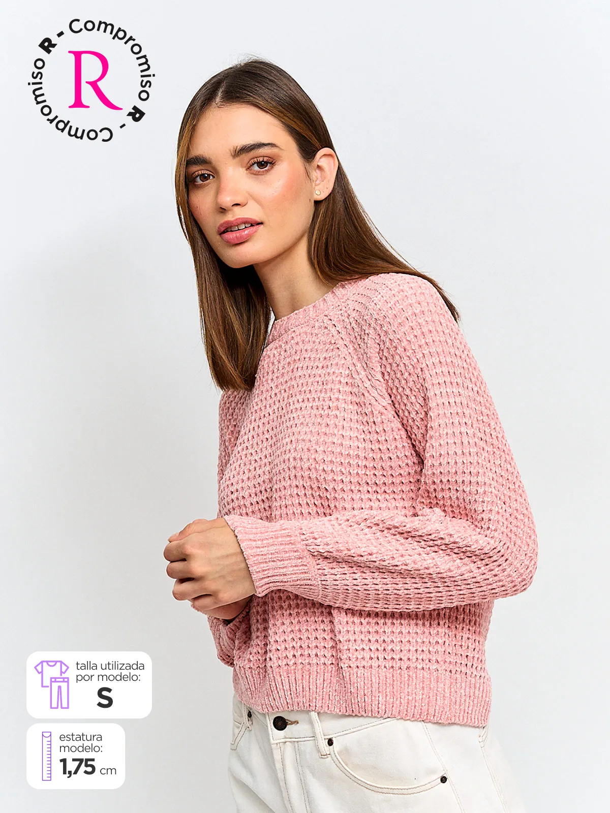 SWEATER MUJER INDEX MANGA LARGA CHENILLE - 1