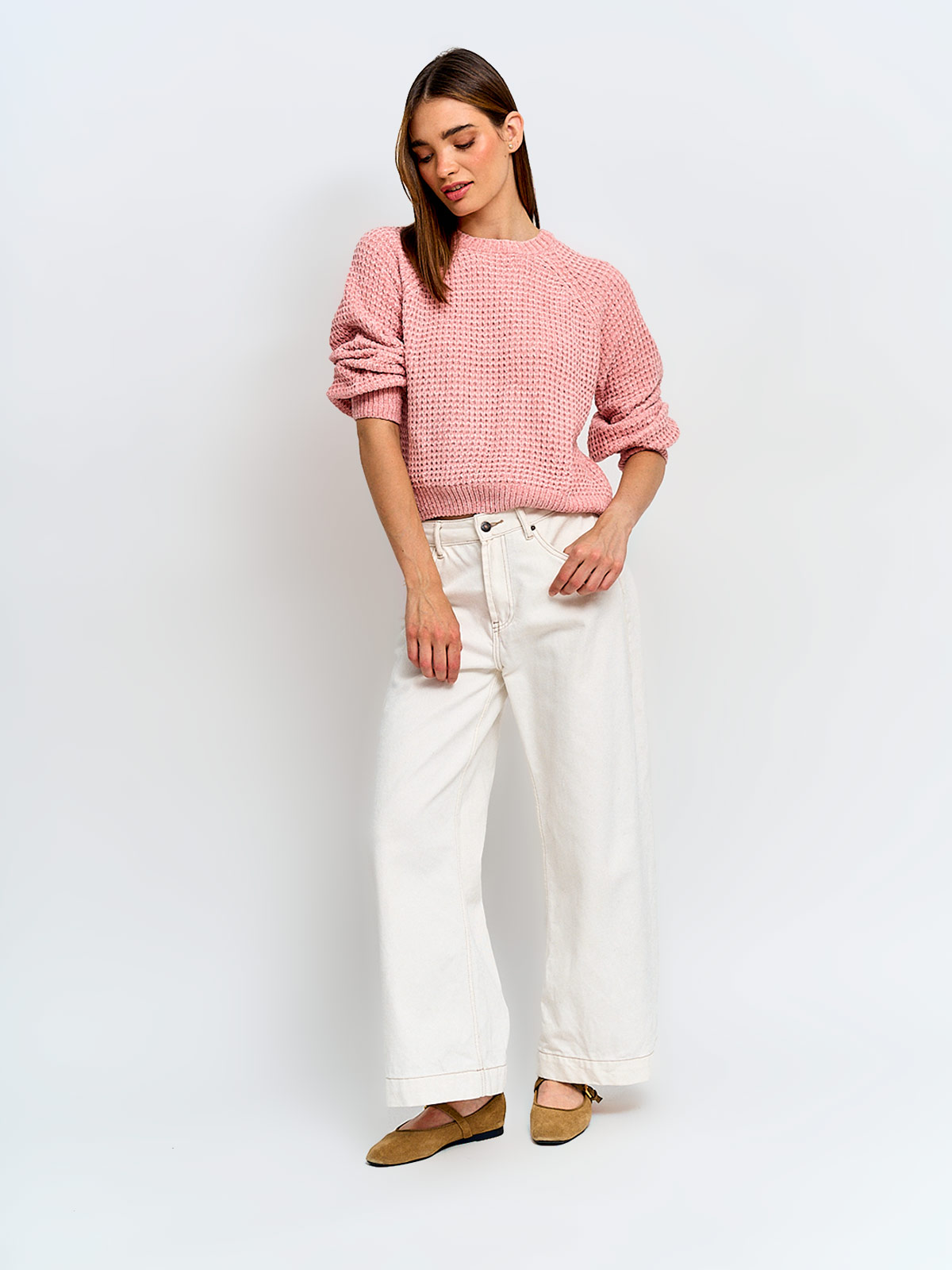 SWEATER MUJER INDEX MANGA LARGA CHENILLE - 4