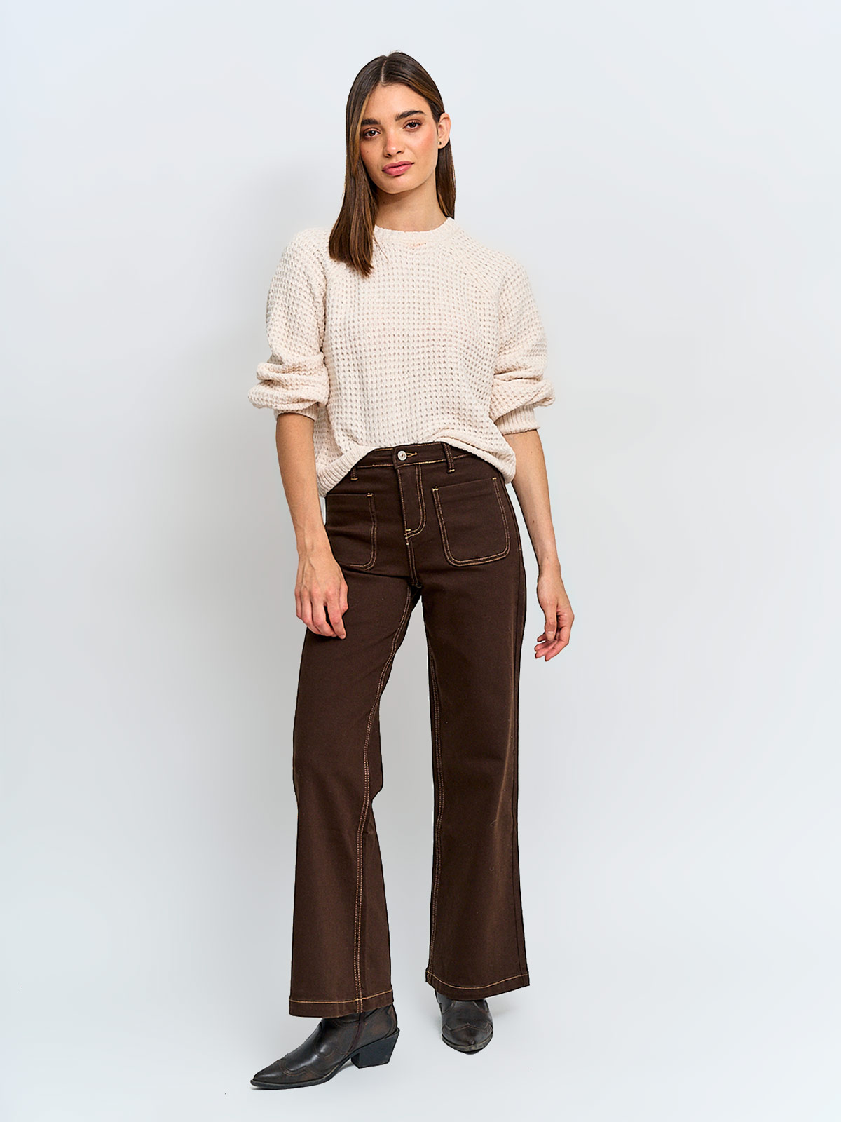 SWEATER MUJER INDEX MANGA LARGA CHENILLE - 4