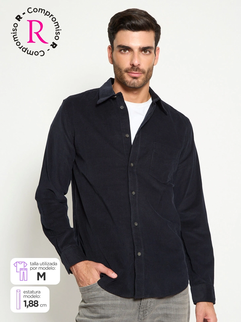 CAMISA HOMBRE KENNETH STEVENS ALGODÓN MANGA LARGA COTELÉ - 1