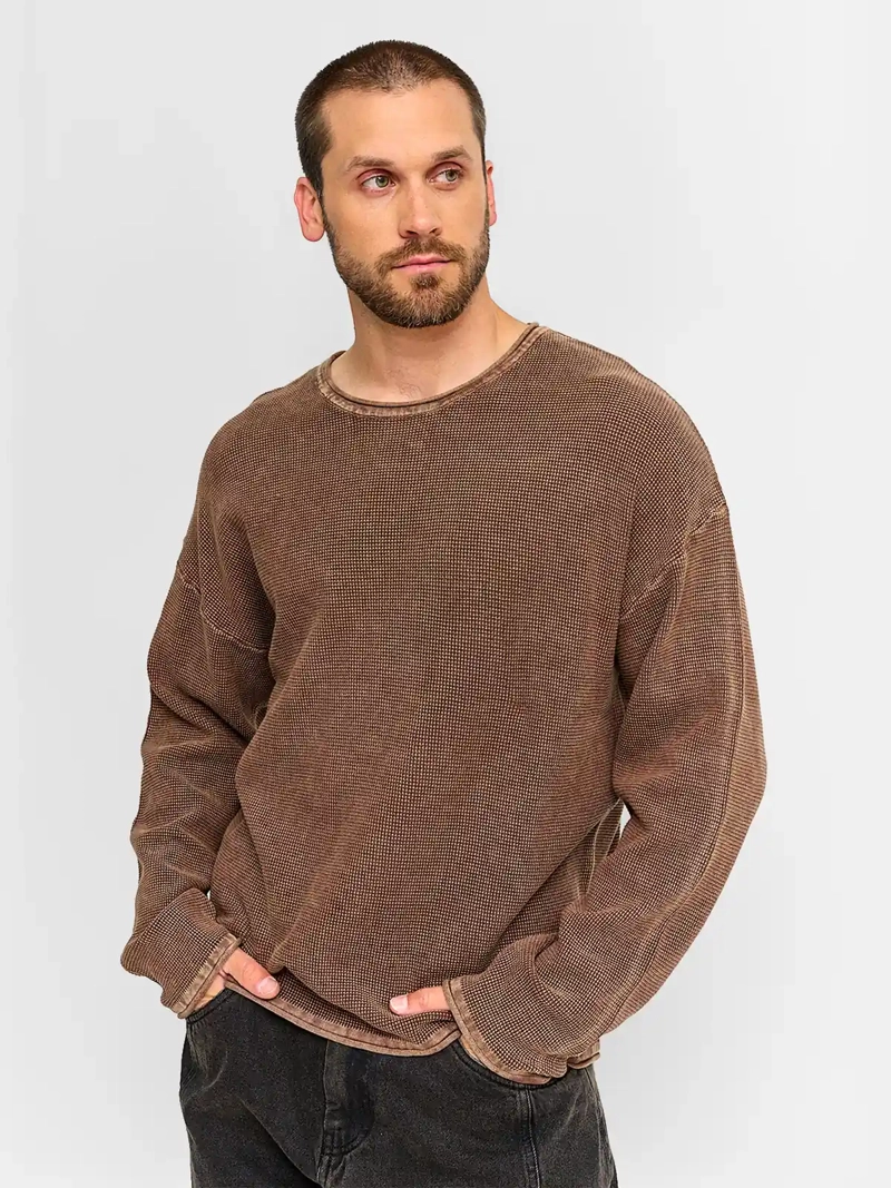 SWEATER HOMBRE INDEX ALGODÓN CUELLO REDONDO LAVADO - 1