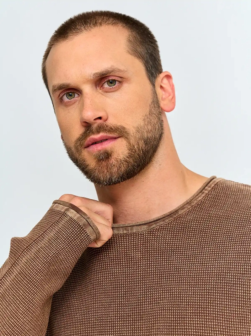 SWEATER HOMBRE INDEX ALGODÓN CUELLO REDONDO LAVADO - 3