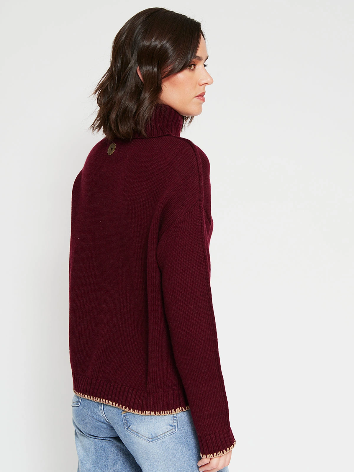 SWEATER MUJER TATIENNE LANA MERINO CUELLO BEATLE - 2