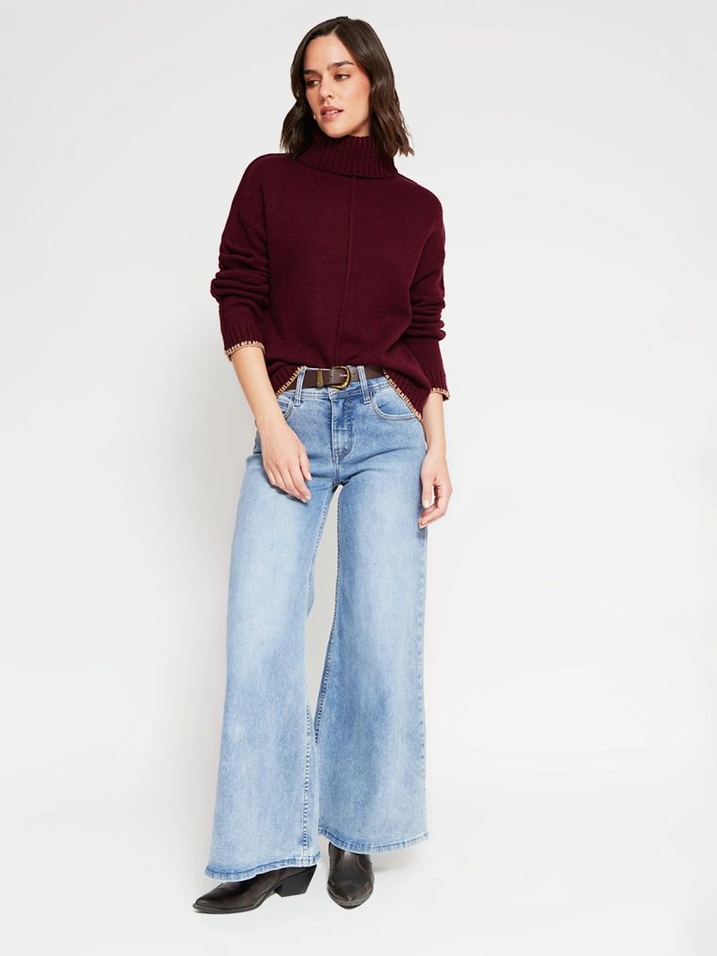 SWEATER MUJER TATIENNE LANA MERINO CUELLO BEATLE - 4