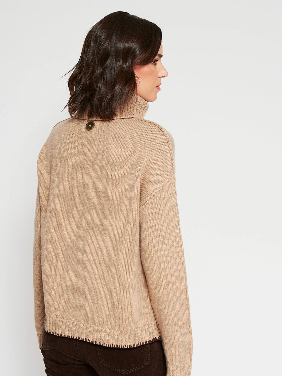 SWEATER MUJER TATIENNE LANA MERINO CUELLO BEATLE - 2