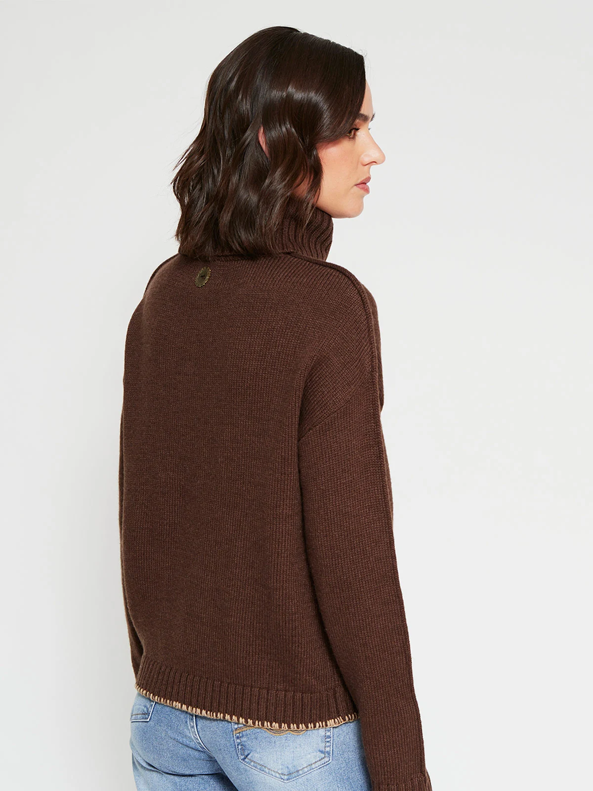 SWEATER MUJER TATIENNE LANA MERINO CUELLO BEATLE - 2