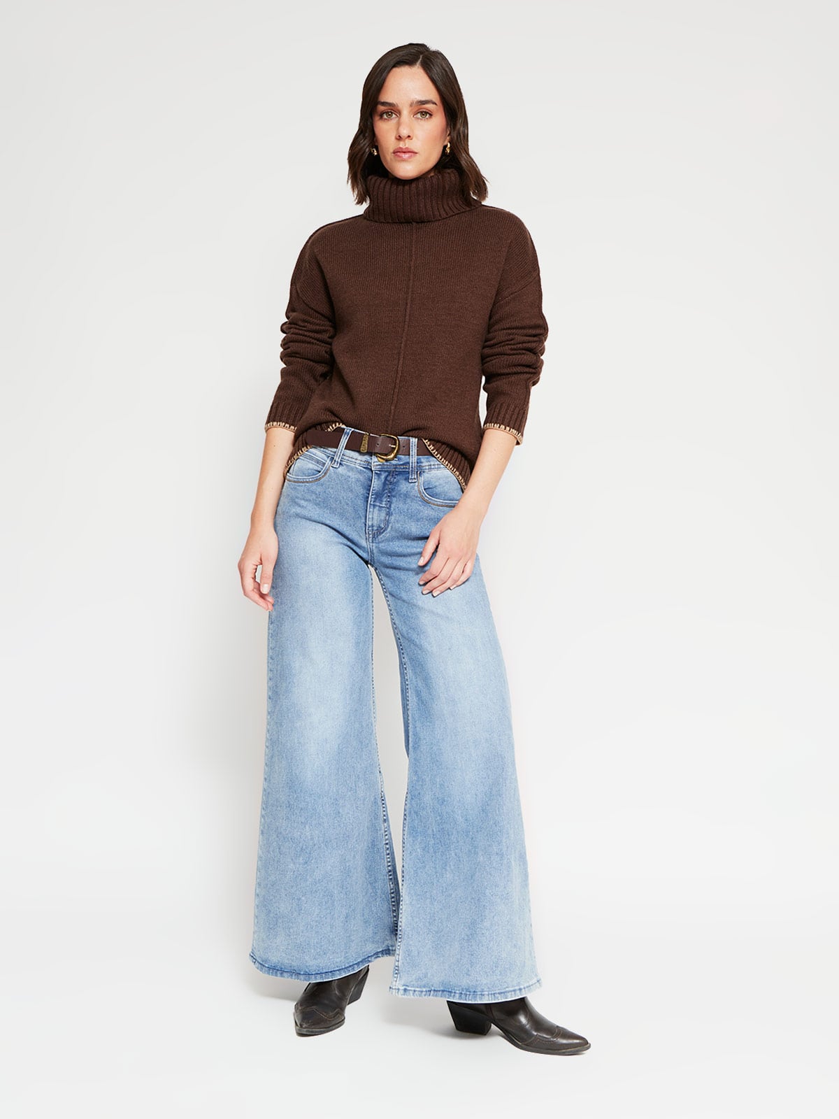 SWEATER MUJER TATIENNE LANA MERINO CUELLO BEATLE - 4