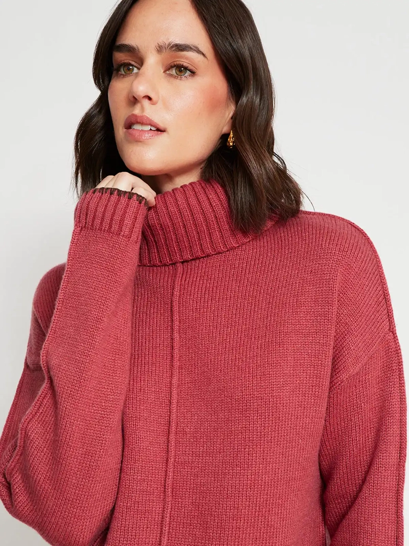 SWEATER MUJER TATIENNE LANA MERINO CUELLO BEATLE - 3