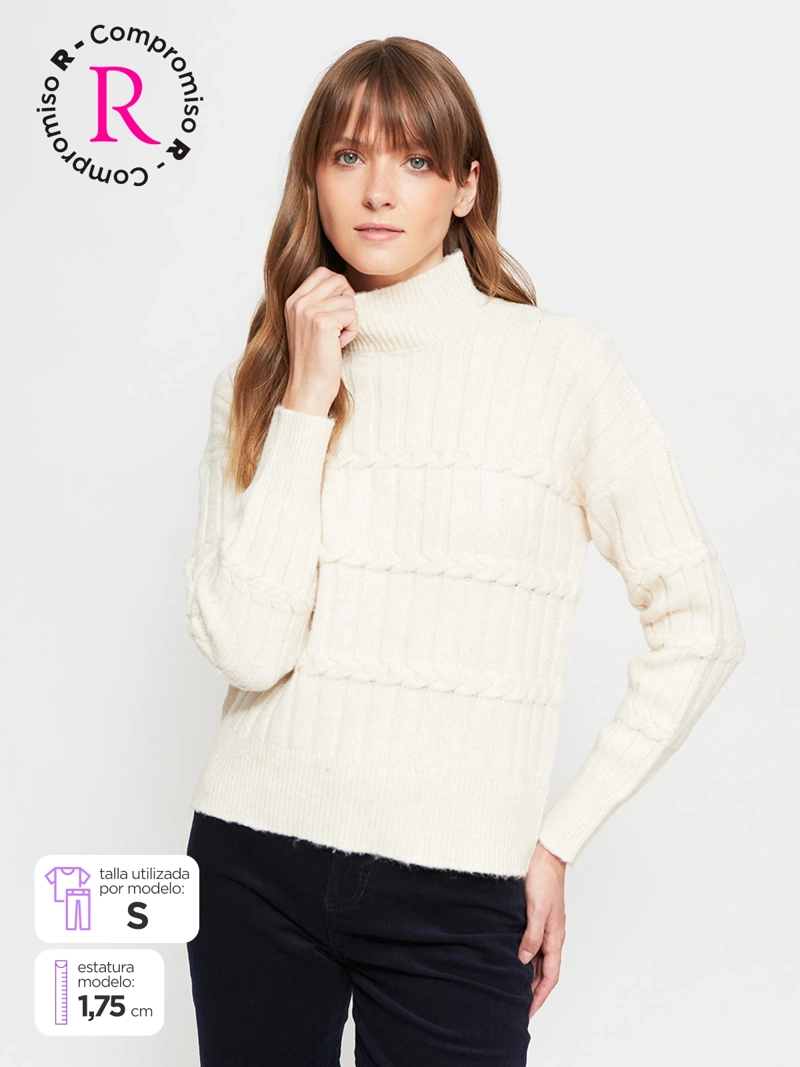 SWEATER MUJER REGATTA MANGA LARGA TRENZADO - 1