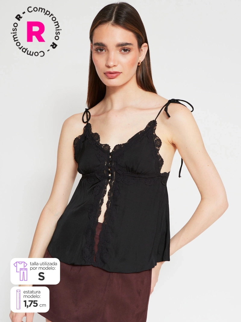 BLUSA MUJER INDEX SIN MANGAS LENCERO - 1