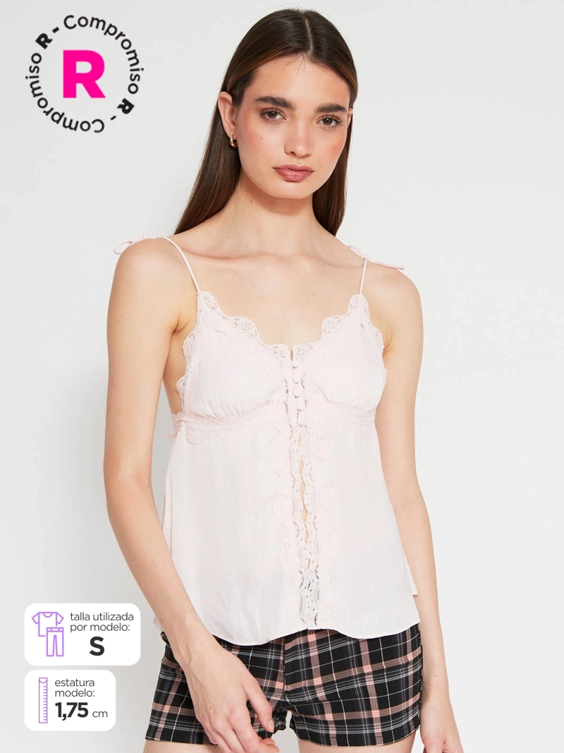 BLUSA MUJER INDEX SIN MANGAS LENCERO - 1