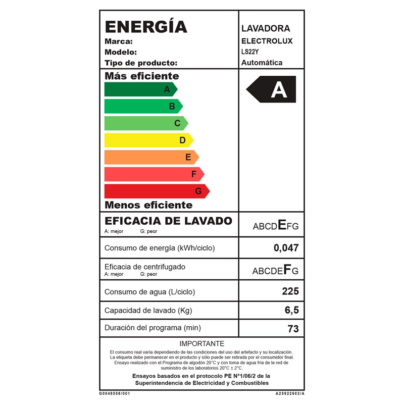 LAVADORA CARGA SUPERIOR ELECTROLUX LS22Y 22KG NEGRO - 10