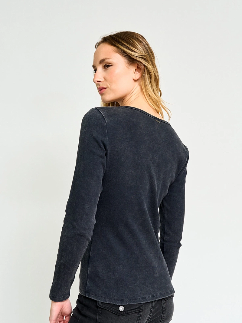 POLERA MUJER BARBADOS ALGODÓN LAVADA - 2