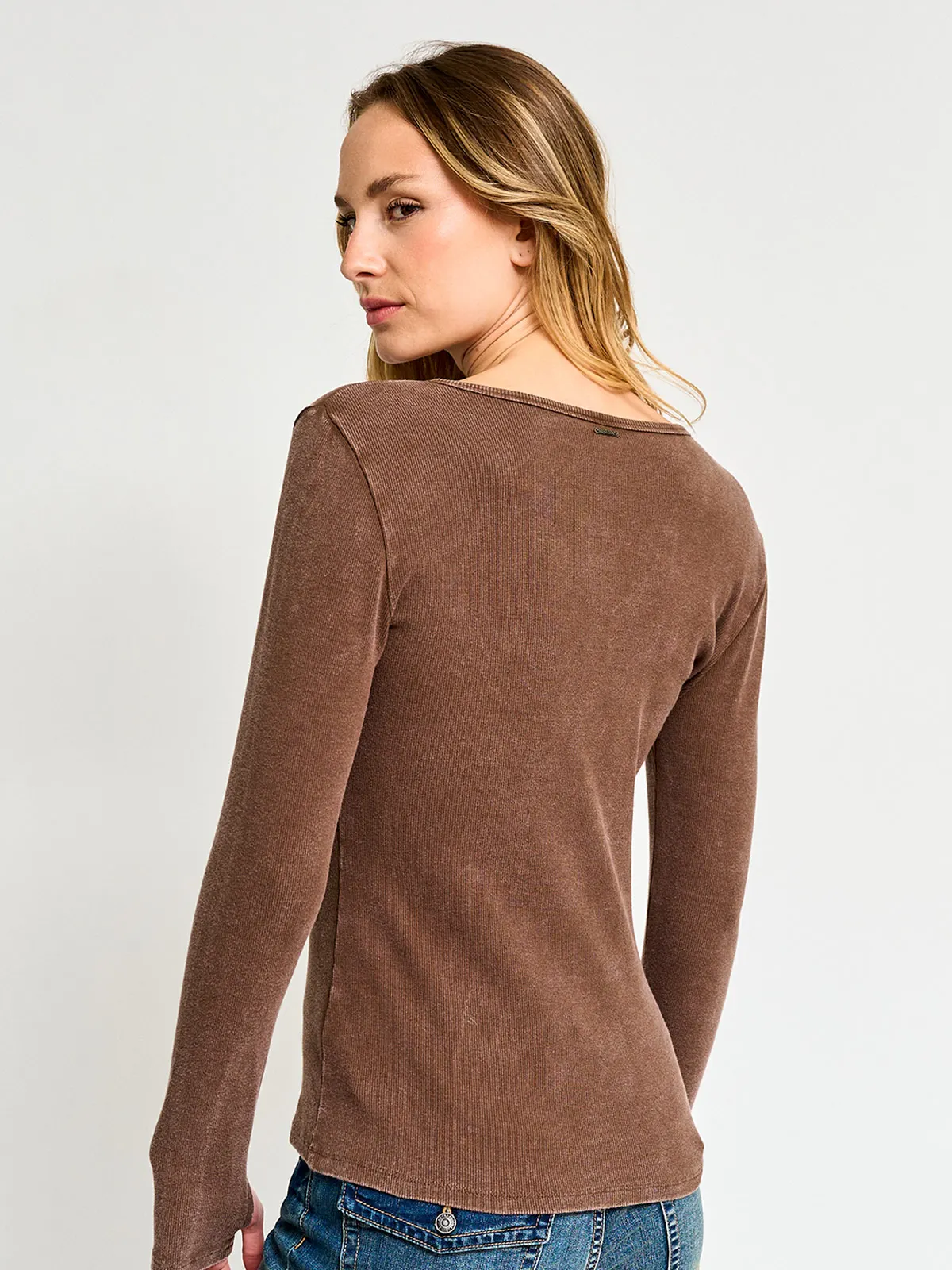 POLERA MUJER BARBADOS ALGODÓN LAVADA - 2