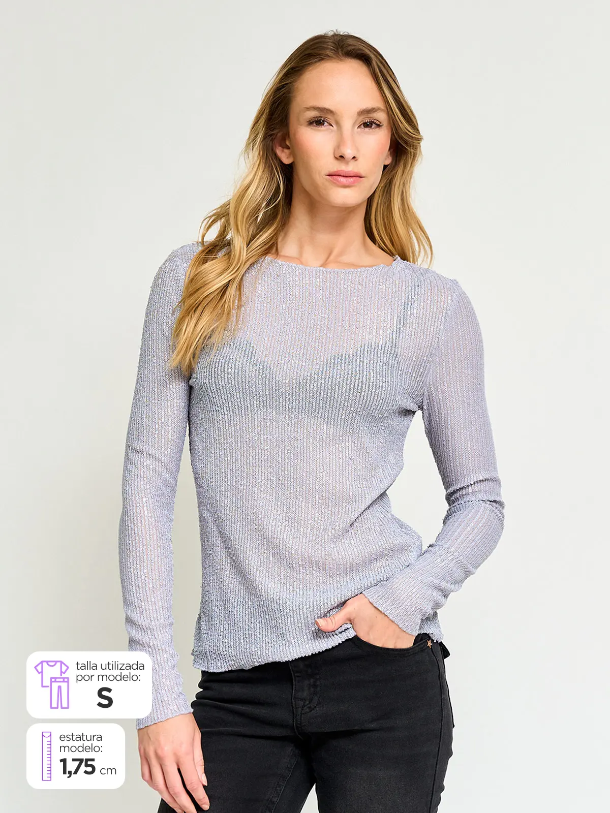 POLERA MUJER BARBADOS LENTEJUELAS