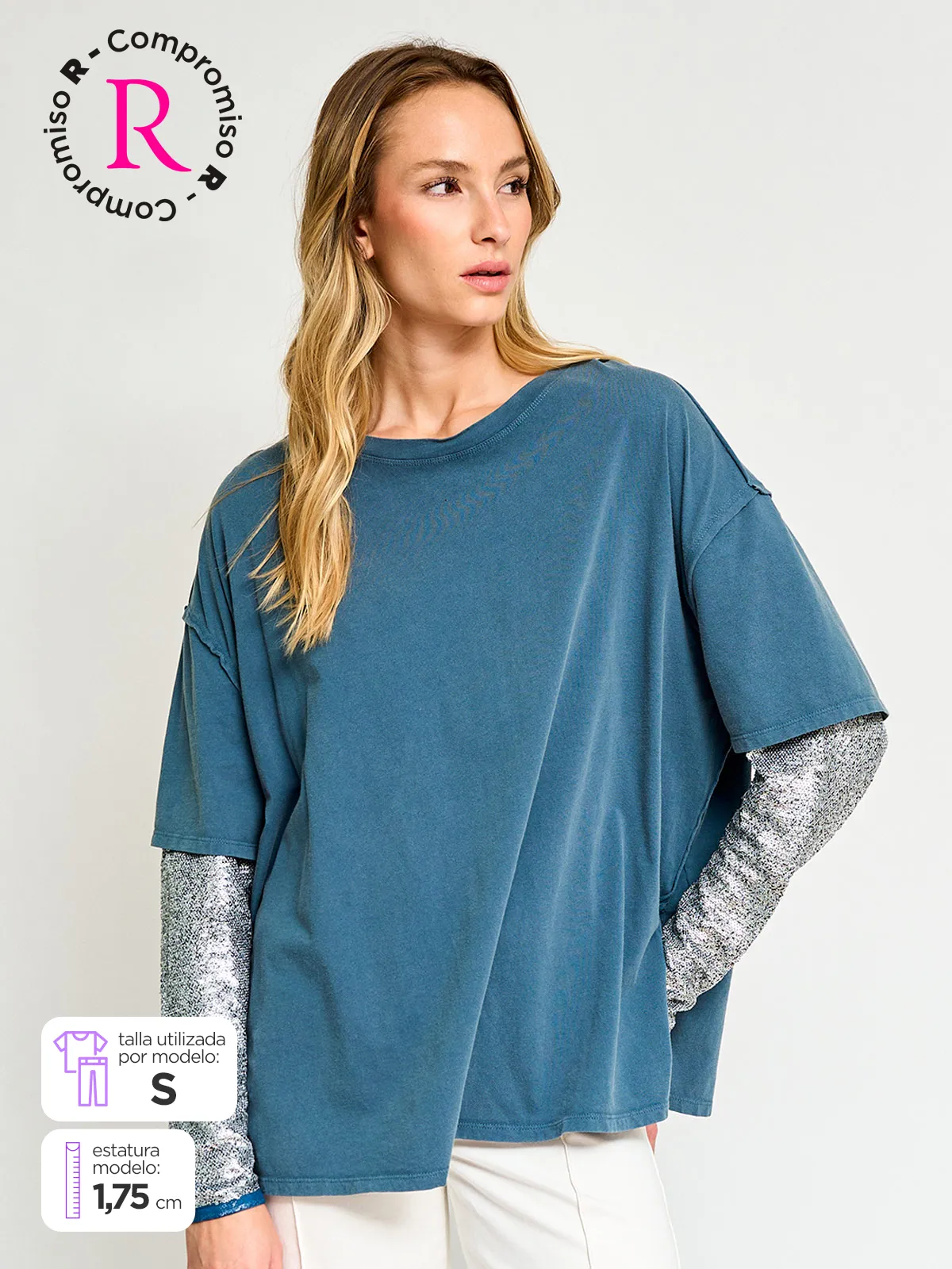 POLERA MUJER BARBADOS ALGODÓN LENTEJUELAS - 1