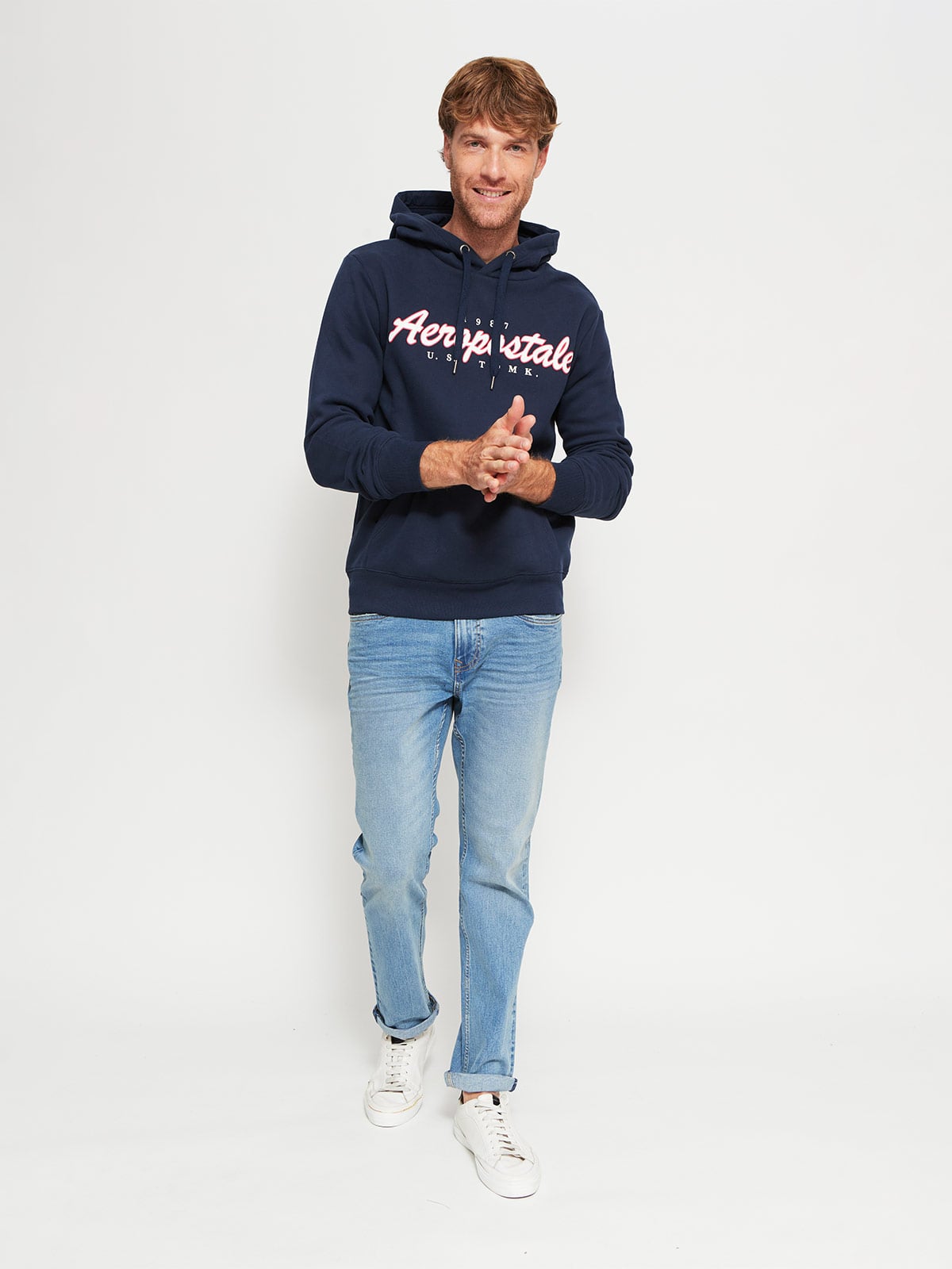 POLERÓN HOMBRE AEROPOSTALE ALGODÓN GORRO ESTAMPADO - 4