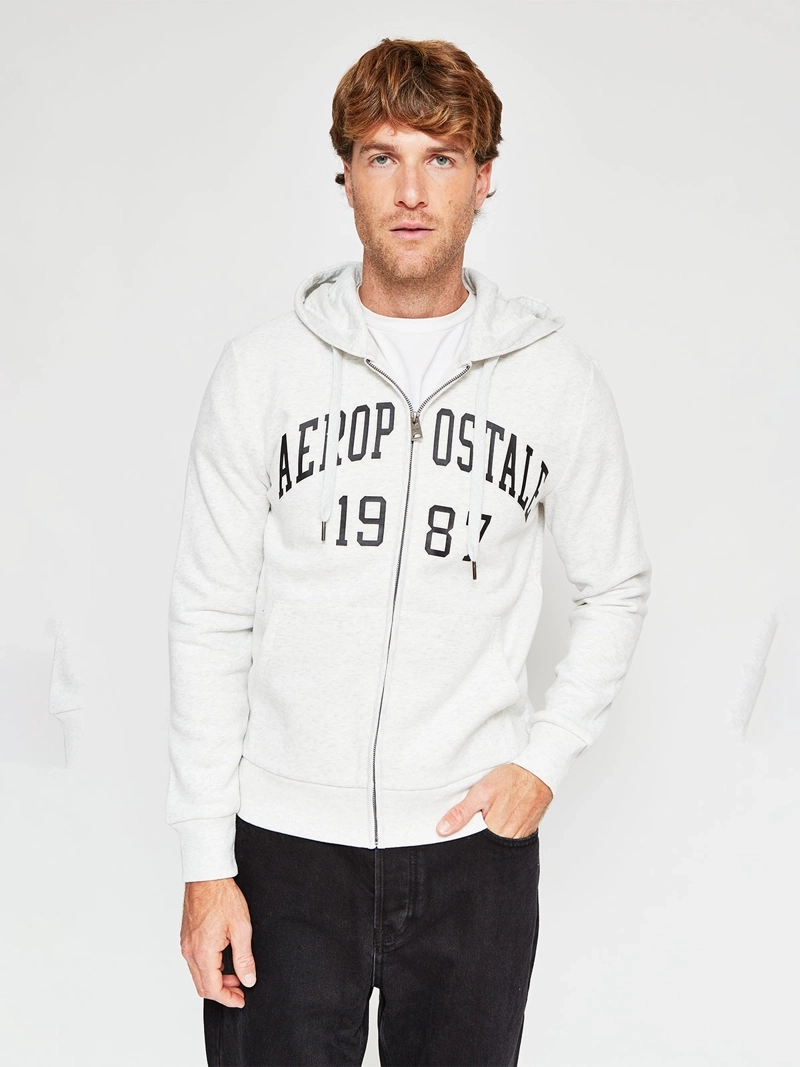 POLERÓN HOMBRE AEROPOSTALE ALGODÓN ESTAMPADO CIERRE