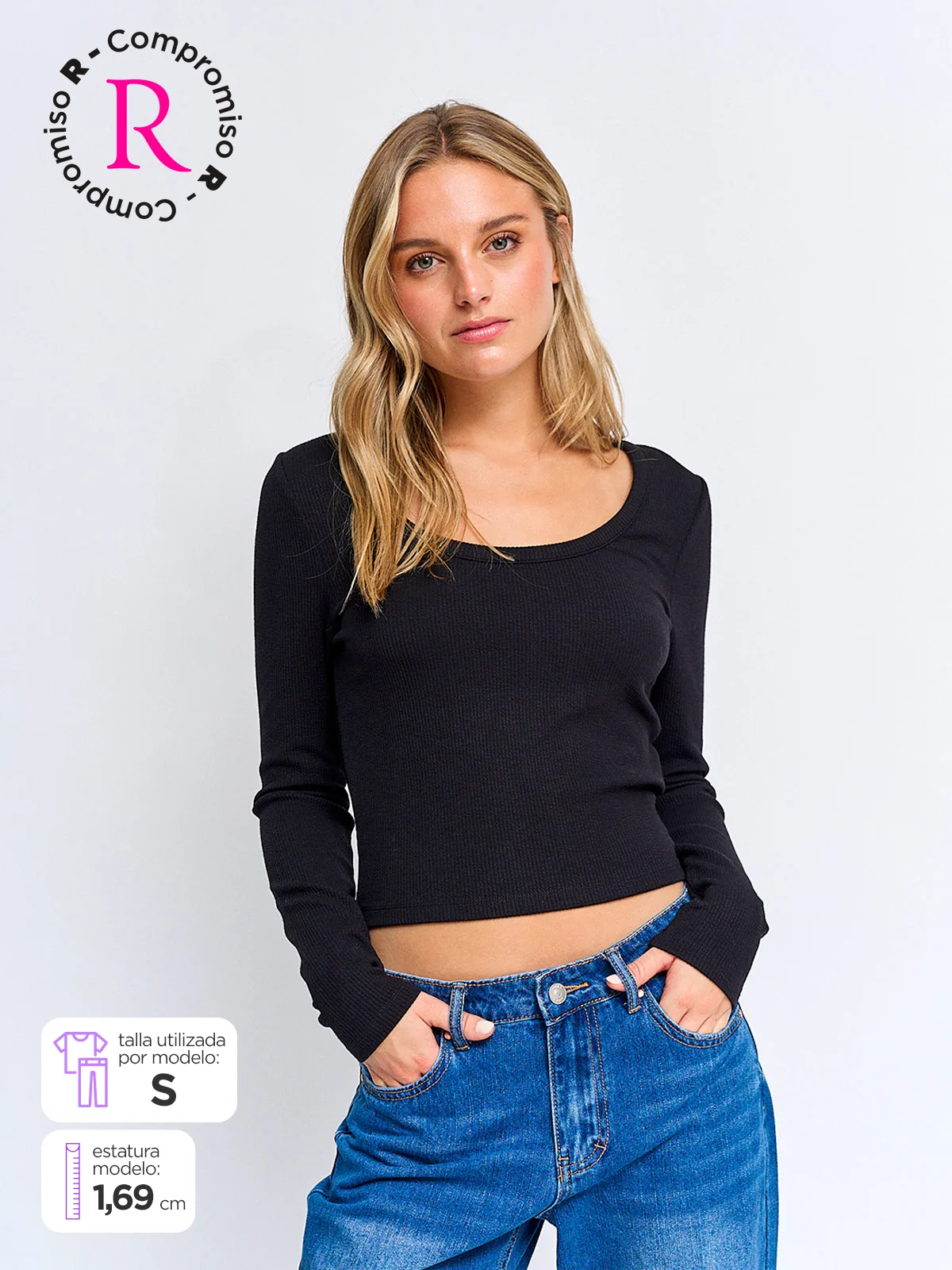 POLERA MUJER INDEX MANGA LARGA BÁSICA - 1