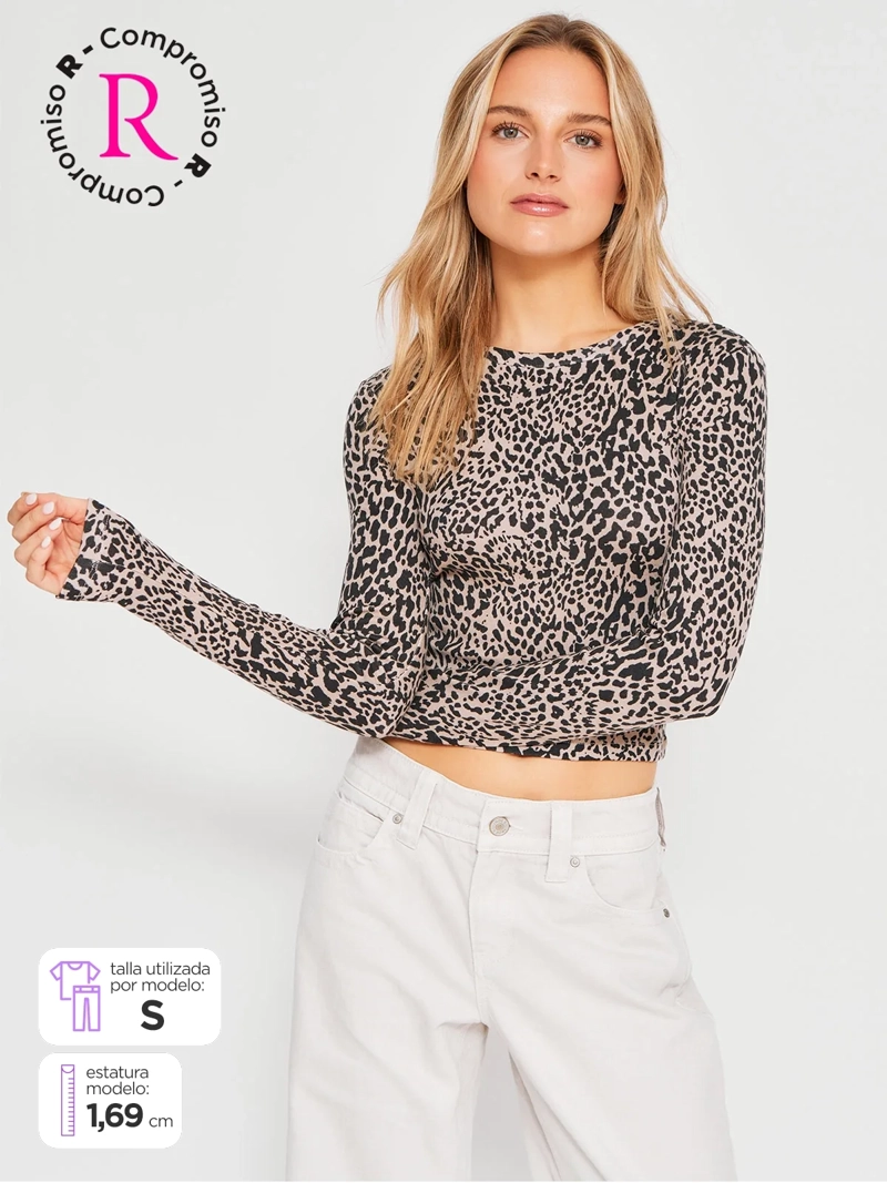 POLERA MUJER INDEX ALGODÓN MANGA LARGA BÁSICA - 1