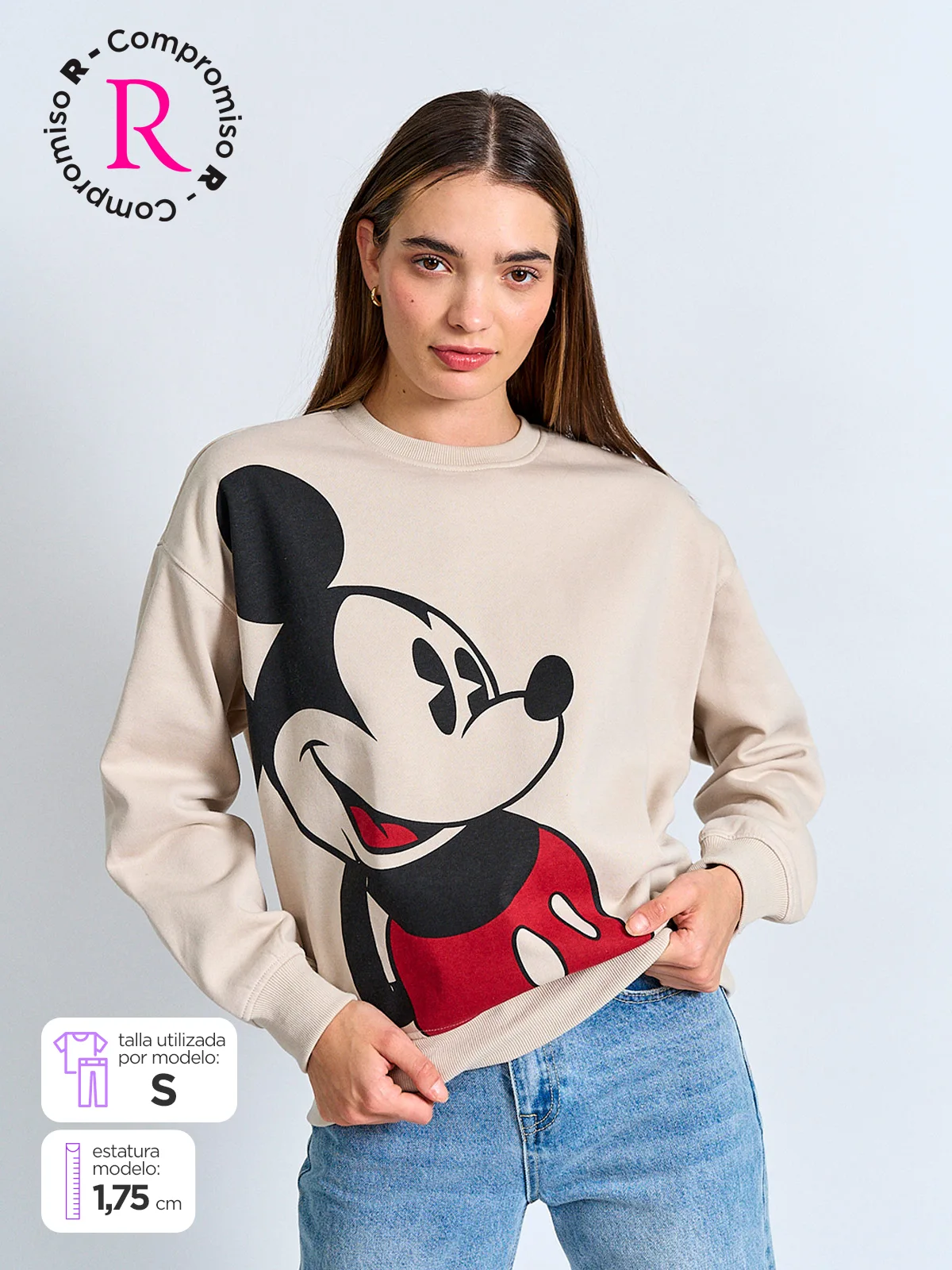 POLERÓN  MUJER INDEX ALGODÓN MANGA LARGA MICKEY - 1